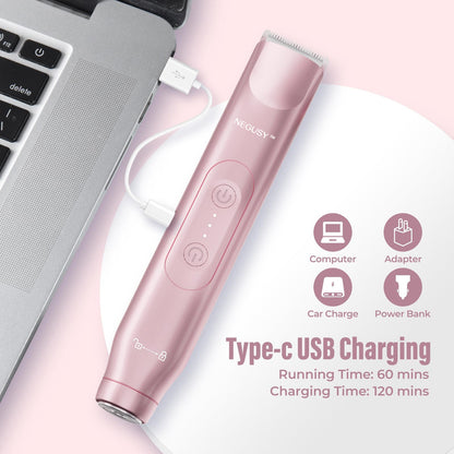 Last 3 Hours: 2nd Only $9.99!  NEGUSY™ 2-in-1 Women’s Electric Shaver – Dual Head Precision Trimmer